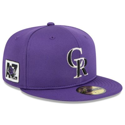 MLB ロッキーズ キャップ 【海外版】2025 スプリングトレーニング 59FIFTY Fitted ニューエラ/New Era パープル