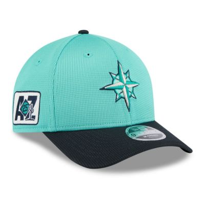 MLB マリナーズ キャップ 【海外版】2025 スプリングトレーニング 9FORTY Adj M-CROWN ニューエラ/New Era Aqua/Navy