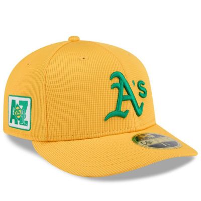 MLB アスレチックス キャップ 【海外版】2025 スプリングトレーニング 59FIFTY ロープロファイル ニューエラ/New Era ゴールド