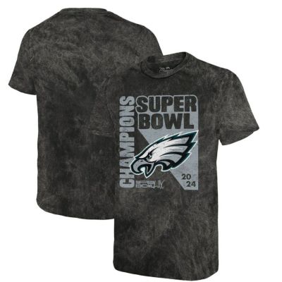 NFL イーグルス Tシャツ 第59回スーパーボウル 優勝記念 Mineral Wash T-Shirt Majestic ブラック