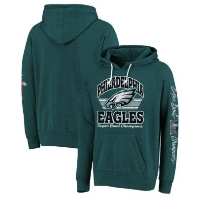 NFL イーグルス パーカー 第59回スーパーボウル 優勝記念 Sonder Tri-Blend Pullover Hoodie Majestic ミッドナイトグリーン