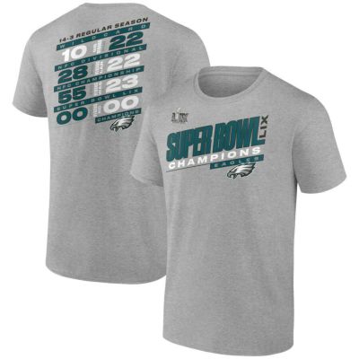 NFL イーグルス Tシャツ 第59回スーパーボウル 優勝記念 Counting Points Score T-Shirt Fanatics ヘザーグレー