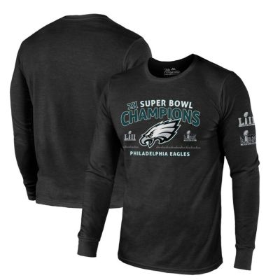 NFL イーグルス Tシャツ 2x スーパーボウル 優勝記念 Sky High Long Sleeve Tri-Blend T-Shirt Majestic ブラック