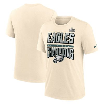 NFL イーグルス Tシャツ 第59回スーパーボウル 優勝記念 Strong Slant Tri-Blend T-Shirt ナイキ/Nike クリーム