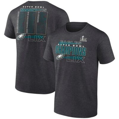 NFL イーグルス Tシャツ 第59回スーパーボウル 優勝記念 Roster T-Shirt Fanatics ヘザーチャコール