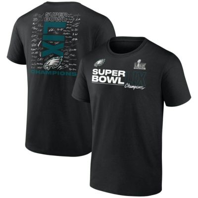 NFL イーグルス Tシャツ 第59回スーパーボウル 優勝記念 Roster Autograph Signing T-Shirt Fanatics ブラック