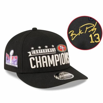 NFL ブロック・パーディ 49ers キャップ 【海外買付】2023 NFC優勝 ロッカールーム 9FIFTY LP サイン刺繍 ニューエラ/New Era