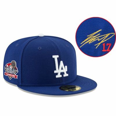 MLB 大谷翔平 ドジャース キャップ 【海外買付】ワールドシリーズ2024 優勝記念 Patch 59FIFTY サイン刺繍 ニューエラ/New Era