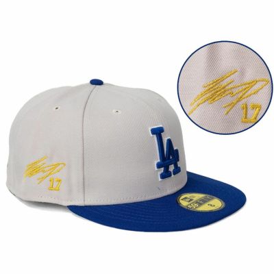 MLB 大谷翔平 ドジャース キャップ 【海外買付】7x ワールドシリーズ優勝 Back 59FIFTY Fitted サイン刺繍 ニューエラ/New Era クリーム
