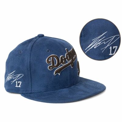 MLB 大谷翔平 ドジャース キャップ 【海外買付】100周年 Back Patch 59FIFTY Fitted サイン刺繍 ニューエラ/New Era ネイビー