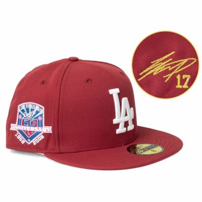 MLB 大谷翔平 ドジャース キャップ 【海外買付】50周年 パッチ 2Tone 59FIFTY Fitted サイン刺繍 ニューエラ/New Era レッド
