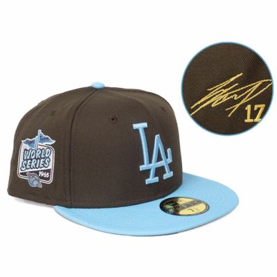 MLB 大谷翔平 ドジャース キャップ 【海外買付】ワールドシリーズ1965 Patch 59FIFTY サイン刺繍 ニューエラ/New Era ダークブラウン