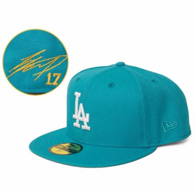 MLB 大谷翔平 ドジャース キャップ 【海外買付】Color Pack 59FIFTY Fitted サイン刺繍 ニューエラ/New Era ティール