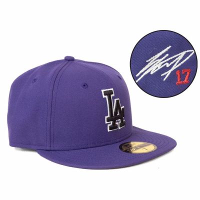 MLB 大谷翔平 ドジャース キャップ 【海外買付】Color Pack 59FIFTY Fitted サイン刺繍 ニューエラ/New Era パープル ブラックロゴ