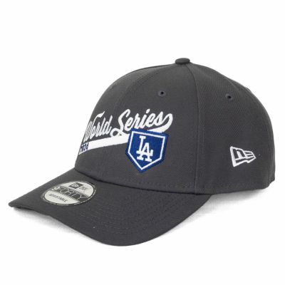 MLB ドジャース キャップ 【海外版】ワールドシリーズ2024 進出記念 Script Logo 9FORTY Adj Hat ニューエラ/New Era グラファイト