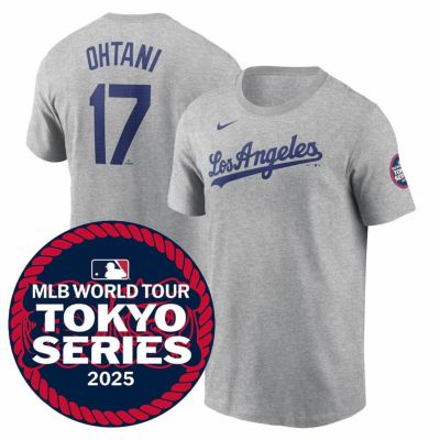 MLB 大谷翔平 ドジャース Tシャツ 東京シリーズ2025 ネーム＆ナンバー T-Shirt ナイキ/Nike ヘザーグレー