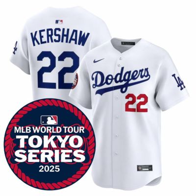 MLB クレイトン・カーショー ドジャース ユニフォーム 東京シリーズ2025 リミテッドジャージ ナイキ/Nike ホワイト