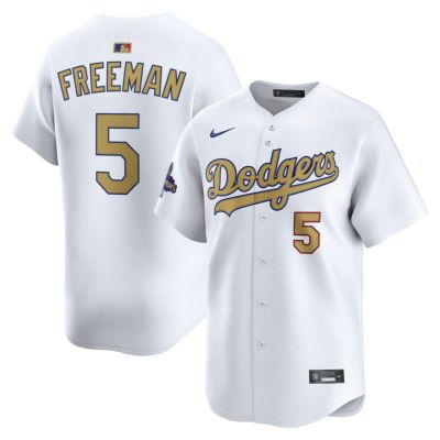 【海外モデル】MLB フレディ・フリーマン ドジャース ユニフォーム 2025ゴールドコレクション WS優勝 リミテッド ジャージ ナイキ/Nike ホワイト