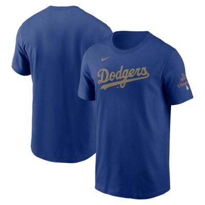 【海外モデル】MLB ドジャース Tシャツ 2025ゴールドコレクション WS優勝 Wordmark T-Shirt ナイキ/Nike ロイヤル