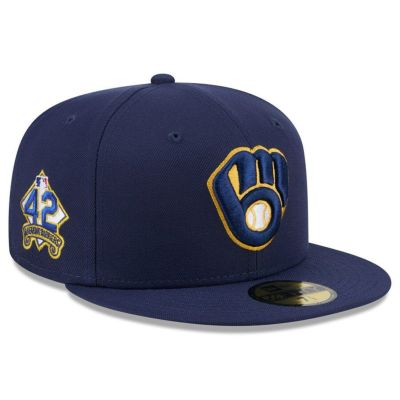 MLB ブリュワーズ キャップ 2025 ジャッキー・ロビンソンデー 59FIFTY Fitted Hat ニューエラ/New Era ネイビー