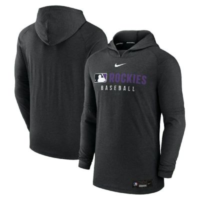 MLB ロッキーズ パーカー 【海外モデル】オーセンティックコレクション Tri-Bland プルオーバー ナイキ/Nike ヘザーブラック
