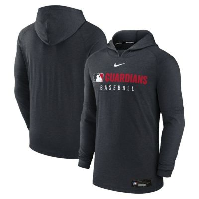 MLB ガーディアンズ パーカー 【海外モデル】オーセンティックコレクション Tri-Bland プルオーバー ナイキ/Nike ヘザーブラック