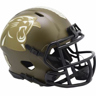 NFL パンサーズ グッズ 【現地買付】2022 サルートサービス ミニヘルメット Riddle オリーブ