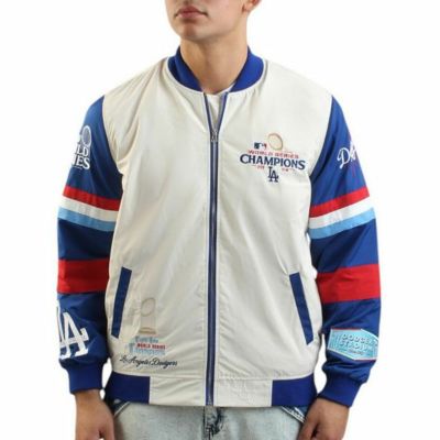 MLB ドジャース ジャケット 【海外版】ワールドシリーズ2024優勝記念 Full-Zip ナイロンボンバー Jacket JH Design クリーム ロイヤル