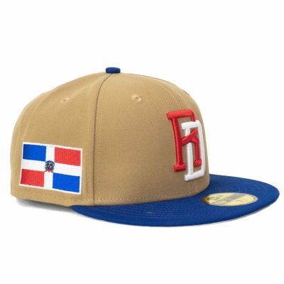 WBC ドミニカ共和国 キャップ 【海外買付】2023 Side Patch 59FIFTY Fitted Cap ニューエラ/New Era ライトブラウン ロイヤル