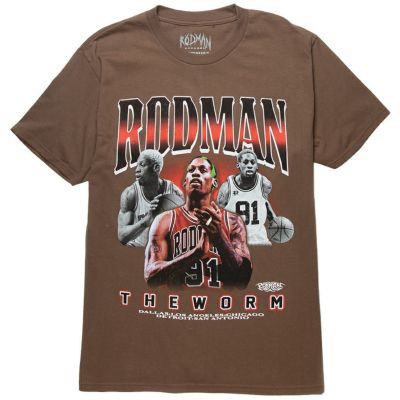 NBA デニス・ロッドマン シカゴ・ブルズ Tシャツ Classic Court Brown T-Shirt Rodman Apparel ブラウン