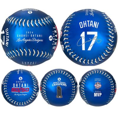 MLB 大谷翔平 ドジャース ボール 【クリアケース付属】50/50達成・WS優勝・MVP 2024シーズン記念 Rawlings ブルー