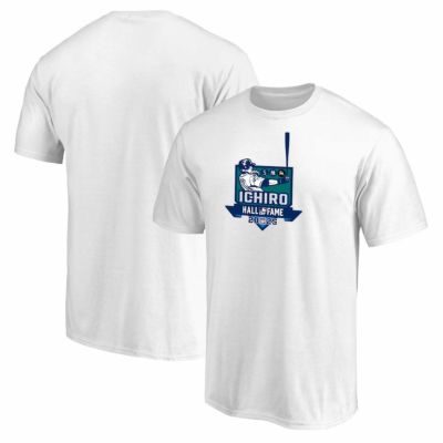 MLB イチロー マリナーズ Tシャツ 2025 アメリカ野球殿堂入り記念ロゴ Tシャツ Fanatics JP ホワイト