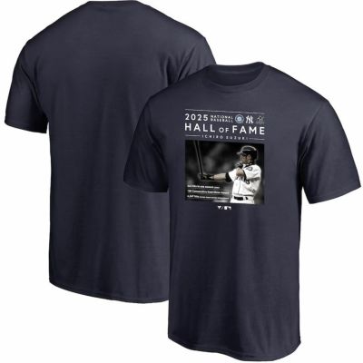MLB イチロー マリナーズ Tシャツ 2025 HOF記念 アメリカ野球殿堂入り Tシャツ Fanatics JP ネイビー