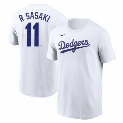 MLB 佐々木朗希 ドジャース Tシャツ 【海外モデル】2025 ネーム＆ナンバー T-Shirt ナイキ/Nike ホワイト
