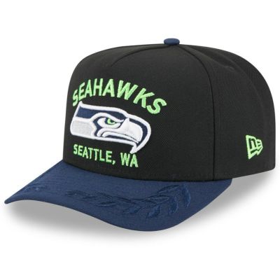 NFL シーホークス キャップ 2025 NFL ドラフト A-Frame 9FIFTY Snapback Hat ニューエラ/New Era ブラック/カレッジネイビー