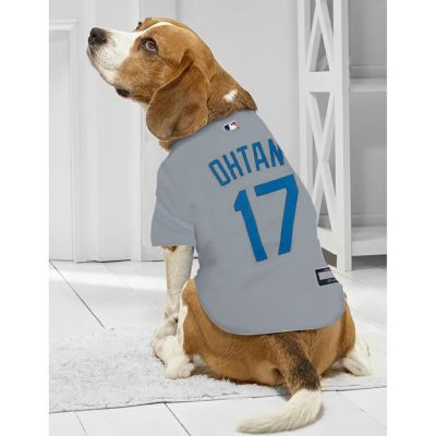 MLB 大谷翔平 ドジャース ペット用 ユニフォーム ネーム＆ナンバー 犬用 ジャージ Pets First グレー