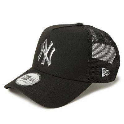 MLB ヤンキース キャップ TPU メタルパッチ Logo 9FORTY A-Frame トラッカー メッシュ ニューエラ/New Era ブラック【nejp】
