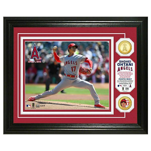 大谷翔平 MLB 初登板記念 ブロンズコイン フォトフレーム MLB エンゼルス 大谷翔平 初登板記念 ブロンズコイン フォト