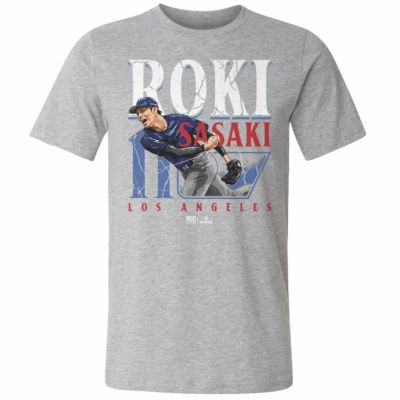 MLB 佐々木朗希 ドジャース Tシャツ 【New Model】Los Angeles D Player Name WHT T-Shirt 500Level ヘザーグレー