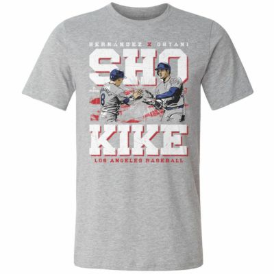 MLB 大谷翔平 キケ・ヘルナンデス ドジャース Tシャツ 【New Model】Los Angeles D Duo WHT T-Shirt 500Level ヘザーグレー