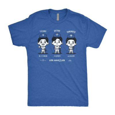 MLB 大谷翔平 山本由伸 佐々木朗希 ドジャース Tシャツ 【海外モデル】3 Tomodachi T-Shirt RotoWear ロイヤル