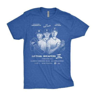 MLB 大谷翔平 山本由伸 佐々木朗希 ドジャース Tシャツ 【海外モデル】Lethal Weapon 3 T-Shirt RotoWear ロイヤル