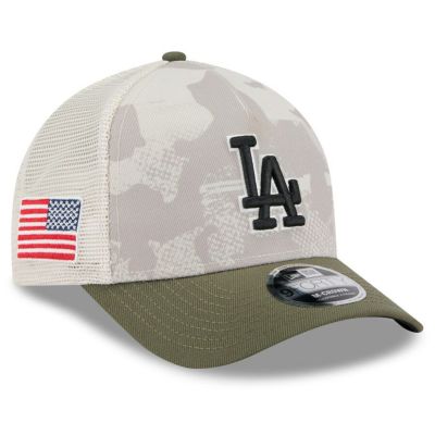 MLB ドジャース キャップ 【海外モデル】 アームドフォーシズデー2025 9FORTY Adj M-Crown  ニューエラ/New Era ベージュ