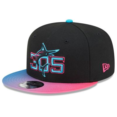 MLB マーリンズ キャップ 2025 シティーコネクト 9FIFTY Snapback Hat ニューエラ/New Era ブラック ピンク