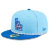 ドジャース　逆ロゴMLB 記念 キャップ ライトブルー 59FIFTY オンフィールド 2025 MLB 4th of July ニューヨーク