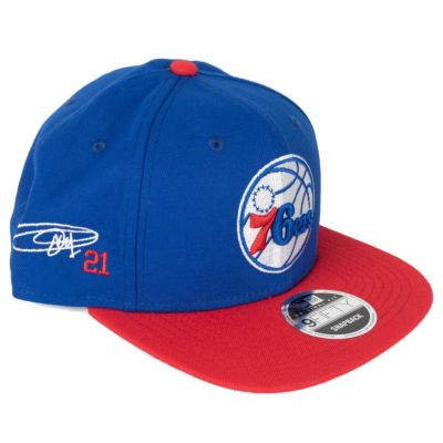 NBA 76ers ジョエル・エンビード キャップ/帽子 サイン刺繍入り カスタマイズ ニューエラ/New Era