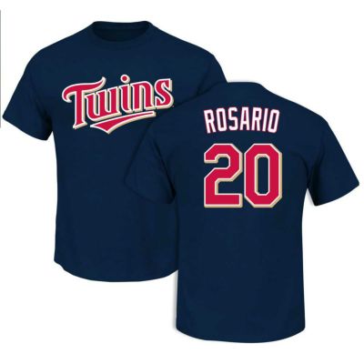 MLB 前田健太選手 所属 ミネソタ・ツインズ エディ・ロザリオ Tシャツ ネーム＆ナンバー マジェスティック/Majestic ネイビー 