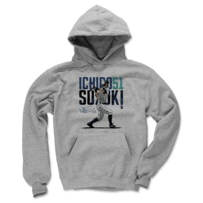 MLB パーカー マリナーズ イチロー フーディー Player Art Cotton 500Level グレー【OCSL】