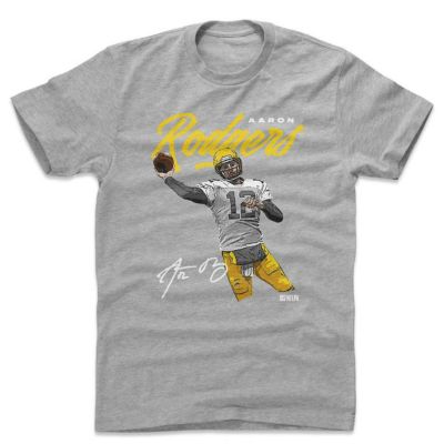 NFL パッカーズ アーロン・ロジャース Tシャツ Player Art Cotton T-Shirt 500Level グレー【OCSL】 23nplf