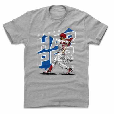 MLB Tシャツ フィリーズ ブライス・ハーパー Player Art Cotton T-Shirt 500Level グレー 1112LV【OCSL】